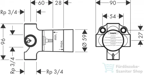 Hansgrohe Alaptest Quattro négyutas váltószelephez, falsík alatti szereléshez 15930180