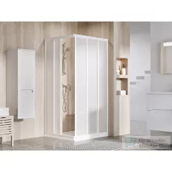   Ravak SUPERNOVA ASRV3+ASRV3 75x90 cm-es tolóajtós,sarokbelépős zuhanykabin,fehér/pearl 15V301R211SET7590