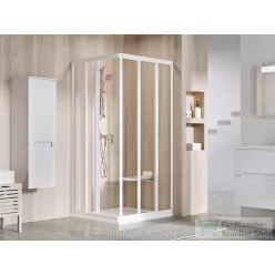   Ravak SUPERNOVA ASRV3+ASRV3 75x75 cm-es tolóajtós,sarokbelépős zuhanykabin,fehér/transparent 15V301R2Z1SET7575