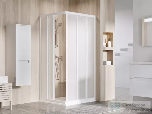 Ravak SUPERNOVA ASRV3+ASRV3 80x80 cm-es tolóajtós,sarokbelépős zuhanykabin,fehér/pearl 15V401R211SET8080