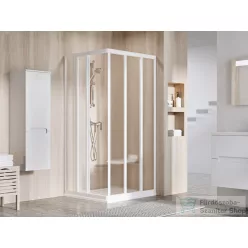   Ravak SUPERNOVA ASRV3+ASRV3 80x90 cm-es tolóajtós,sarokbelépős zuhanykabin,fehér/grape 15V401R2ZGSET8090