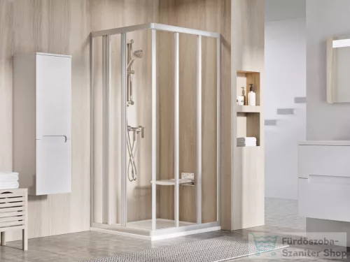 Ravak SUPERNOVA ASRV3+ASRV3 80x90 cm-es tolóajtós,sarokbelépős zuhanykabin,szatén/transparent 15V40UR2Z1SET8090