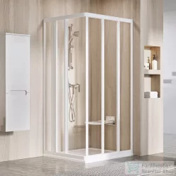   Ravak SUPERNOVA ASRV3-90 90 cm-es zuhanyajtó (csak az egyik oldal),fehér+transparent 15V701R2Z1
