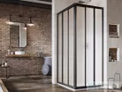 Ravak SUPERNOVA ASRV3+ASRV3 90x90 cm-es tolóajtós,sarokbelépős zuhanykabin,fekete/grape 15V703R2ZGSET9090