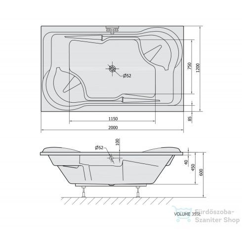 Sapho POLYSAN Duo kád 200x120x45 16111
