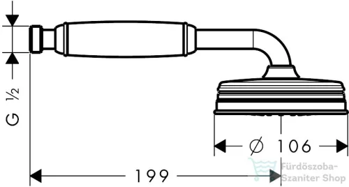 Hansgrohe Axor Montreux 100 1 funkciós kézi zuhany,polírozott arany hatású 16320990