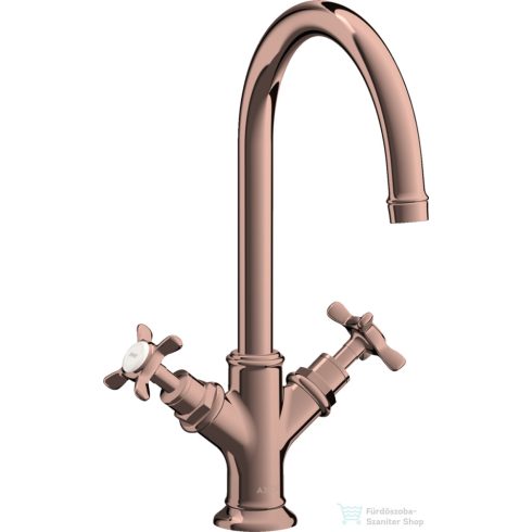 Hansgrohe AXOR MONTREUX kétkaros mosdó csaptelep DN15, automata leeresztővel,polírozott vörös arany hatású 16502300