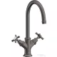 Hansgrohe AXOR MONTREUX kétkaros mosdó csaptelep DN15, automata leeresztővel,szálcsiszolt fekete króm 16502340