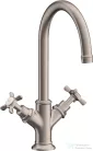 Hansgrohe AXOR MONTREUX kétkaros mosdó csaptelep DN15, automata leeresztővel,rozsdamentes acél hatású 16502800