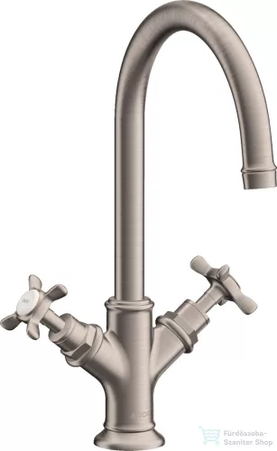 Hansgrohe AXOR MONTREUX kétkaros mosdó csaptelep DN15, automata leeresztővel,rozsdamentes acél hatású 16502800