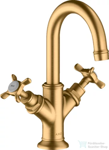 Hansgrohe AXOR MONTREUX kétkaros mosdó csaptelep automata leeresztővel,szálcsiszolt sárgaréz hatású 16505950