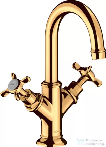 Hansgrohe AXOR MONTREUX kétkaros mosdó csaptelep automata leeresztővel,polírozott arany hatású 16505990