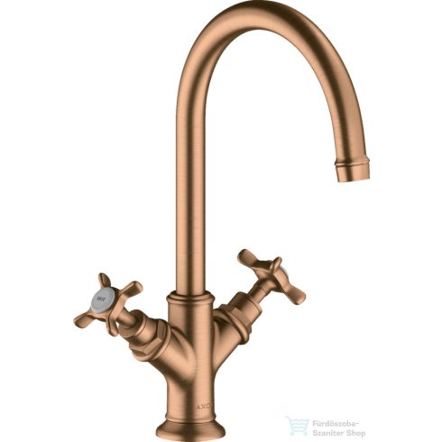 Hansgrohe AXOR MONTREUX kétkaros mosdó csaptelep nem zárható leeresztővel,szálcsiszolt bronz 16506140