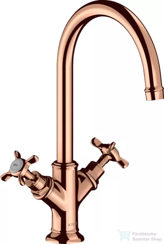 Hansgrohe AXOR MONTREUX kétkaros mosdó csaptelep nem zárható leeresztővel,polírozott vörös arany hatású 16506300