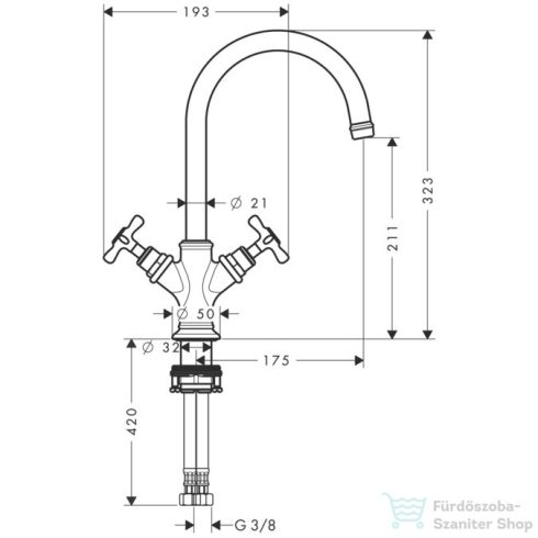 Hansgrohe AXOR MONTREUX kétkaros mosdó csaptelep nem zárható leeresztővel,polírozott fekete króm 16506330