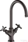 Hansgrohe AXOR MONTREUX kétkaros mosdó csaptelep, nem zárható leeresztővel, szálcsiszolt fekete/króm 16506340