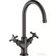 Hansgrohe AXOR MONTREUX kétkaros mosdó csaptelep, nem zárható leeresztővel, szálcsiszolt fekete/króm 16506340