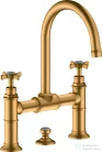 Hansgrohe AXOR MONTREUX felsőhidas mosdó csaptelep automata leeresztővel,szálcsiszolt arany hatású 16510250