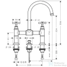 Hansgrohe AXOR MONTREUX felsőhidas mosdó csaptelep automata leeresztővel,polírozott fekete króm 16510330