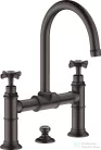 Hansgrohe AXOR MONTREUX felsőhidas mosdó csaptelep automata leeresztővel,szálcsiszolt fekete króm 16510340