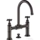 Hansgrohe AXOR MONTREUX felsőhidas mosdó csaptelep automata leeresztővel,szálcsiszolt fekete króm 16510340