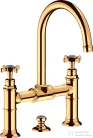 Hansgrohe AXOR MONTREUX felsőhidas mosdó csaptelep automata leeresztővel,polírozott arany hatású 16510990