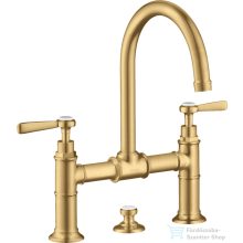   Hansgrohe AXOR MONTREUX 220 kétkaros mosdó csaptelep automata leeresztővel,szálcsiszolt arany hatású 16511250