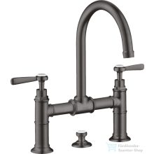   Hansgrohe AXOR MONTREUX 220 kétkaros mosdó csaptelep automata leeresztővel,szálcsiszolt fekete króm 16511340