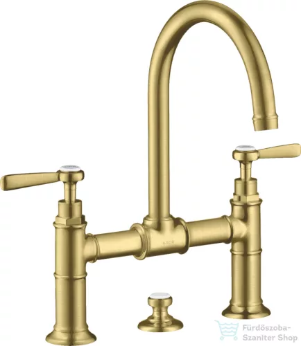 Hansgrohe AXOR MONTREUX 220 kétkaros mosdó csaptelep automata leeresztővel,szálcsiszolt sárgaréz hatású 16511950