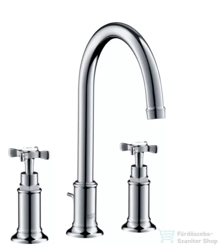 Hansgrohe AXOR MONTREUX 3-lyukú mosdó csaptelep DN15, automata leeresztővel, króm 16513000