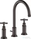 Hansgrohe AXOR MONTREUX 3-lyukú mosdó csaptelep DN15, automata leeresztővel,szálcsiszolt fekete króm 16513340