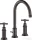 Hansgrohe AXOR MONTREUX 3-lyukú mosdó csaptelep DN15, automata leeresztővel,szálcsiszolt fekete króm 16513340
