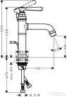 Hansgrohe AXOR MONTREUX 100 mosdó csaptelep automata leeresztővel,szálcsiszolt vörös arany hatású 16515310