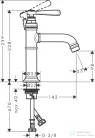 Hansgrohe AXOR MONTREUX 100 mosdó csaptelep nem zárható leeresztővel,rozsdamentes acél hatású 16516800