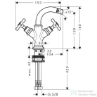 Hansgrohe Axor Montreux kétkaros bidé csaptelep automata leeresztővel,polírozott fekete króm 16520330