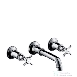   Hansgrohe AXOR Montreux 3-lyukú mosdócsaptelep falsík alatti szereléshez DN15 króm nem zárható leeresztővel 16532000