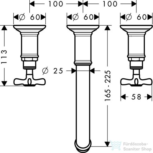 Hansgrohe AXOR Montreux falsík alatti mosdó csaptelep nem zárható leeresztővel,szálcsiszolt fekete króm 16532340