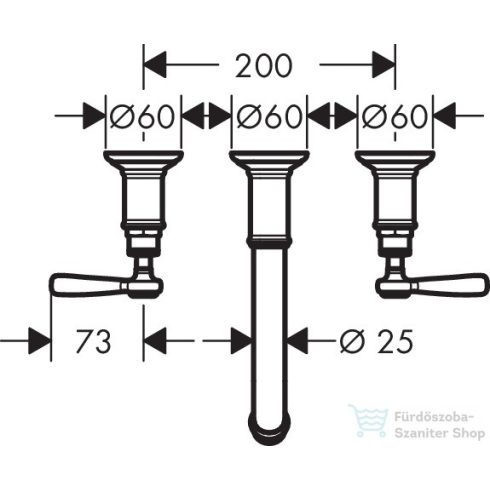 Hansgrohe AXOR Montreux falsík alatti mosdó csaptelep nem zárható leeresztővel,króm 16534000