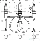 Hansgrohe AXOR MONTREUX falsík alatti mosdó csaptelep automata leeresztővel,szálcsiszolt arany hatású 16535250