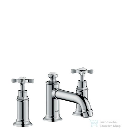 Hansgrohe AXOR MONTREUX 3-lyukú mosdó csaptelep 30 keresztfogantyúval, automata leeresztővel, króm 16536000