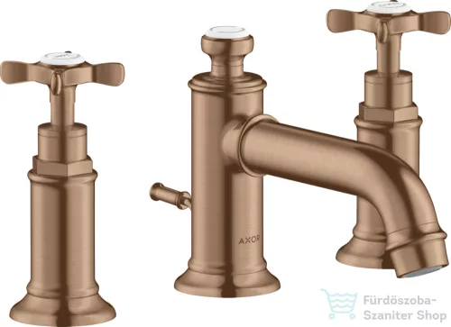 Hansgrohe AXOR MONTREUX 3 üléses mosdó csaptelep automata leeresztővel,szálcsiszolt vörös arany hatású 16536310