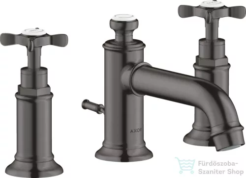 Hansgrohe AXOR MONTREUX 3 üléses mosdó csaptelep automata leeresztővel,szálcsiszolt fekete króm 16536340