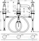 Hansgrohe AXOR MONTREUX 3 üléses mosdó csaptelep automata leeresztővel,szálcsiszolt fekete króm 16536340