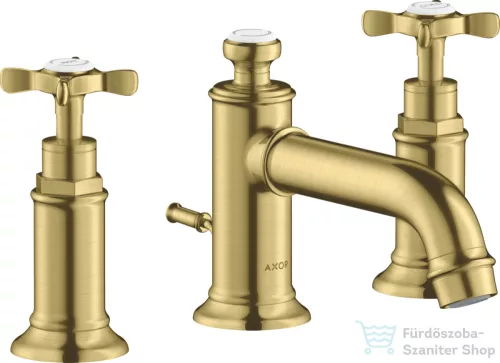 Hansgrohe AXOR MONTREUX 3 üléses mosdó csaptelep automata leeresztővel,szálcsiszolt sárgaréz hatású 16536950