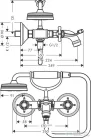Hansgrohe AXOR MONTREUX kétkaros kádcsaptelep, króm 16540000