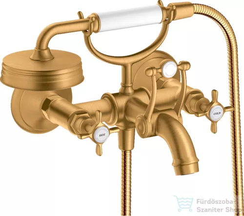 Hansgrohe AXOR MONTREUX kádtöltő csaptelep zuhanyszettel,szálcsiszolt arany hatású 16540250
