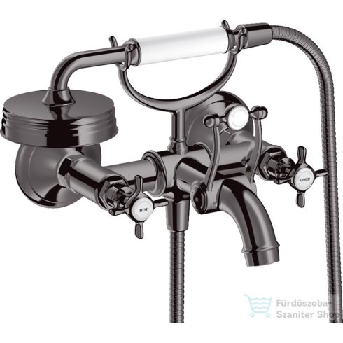 Hansgrohe AXOR MONTREUX kádtöltő csaptelep zuhanyszettel,polírozott fekete króm 16540330