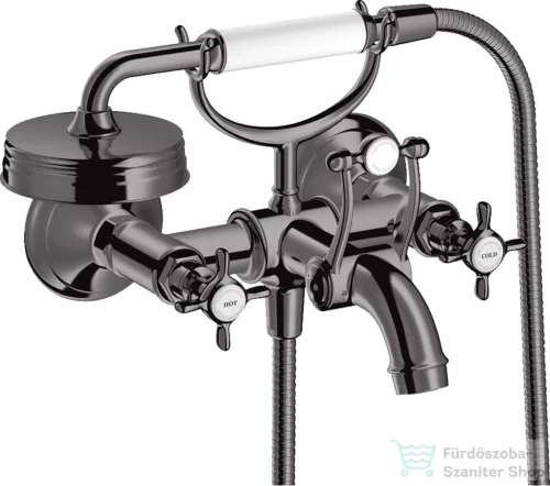 Hansgrohe AXOR MONTREUX kádtöltő csaptelep zuhanyszettel,polírozott fekete króm 16540330
