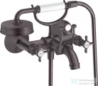 Hansgrohe AXOR MONTREUX kádtöltő csaptelep zuhanyszettel,szálcsiszolt fekete króm 16540340