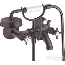   Hansgrohe AXOR MONTREUX kádtöltő csaptelep zuhanyszettel,szálcsiszolt fekete króm 16540340